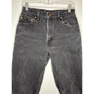 LEVI'S 550 Relaxed Fit Tapered Leg Raw Edge Womens 8 Short Black 5-Pocket Denim